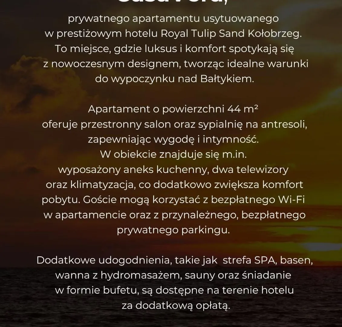 Apartment Apartamenty Polanowscy Prywatny Apartament Casavera W Hotelu Royal Tulip Sand Hotel Kolobrzeg